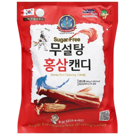 Kẹo hồng sâm không đường Hàn Quốc 365 gói 500g