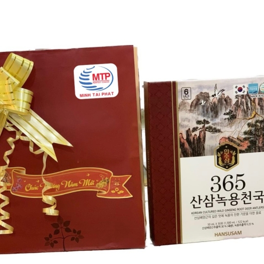 Nước Chiết Xuất Nhung Hươu Hồng Sâm Núi 365 Korean Cultured Wild Ginseng Root Deer Antlers 30 Gói